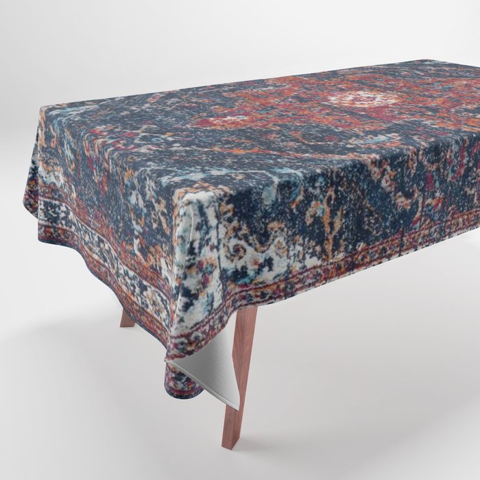 Persian blue and red retro rug Tablecloth Gallery Image 1