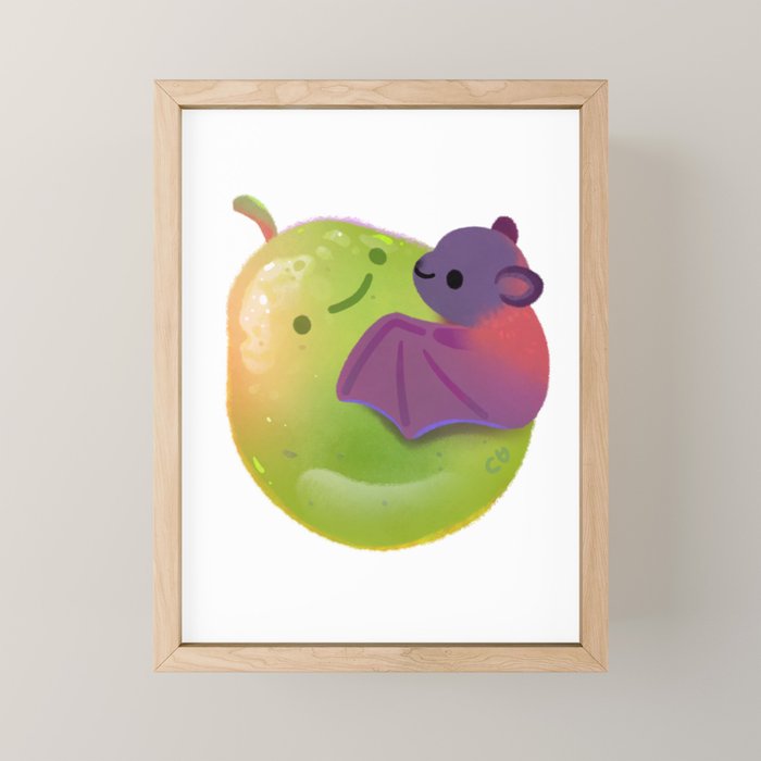 Fruit and bat - dark Mini Art Print Gallery Image 1