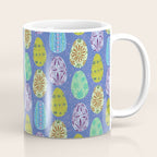 Colorful Folk Art Easter Eggs in Lavender & Green Coffee Mug Gallery Image 1