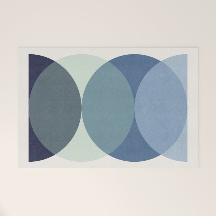 Circle Half-circle - Blue Welcome Mat Gallery Image 1
