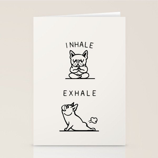 Inhale Exhale Frenchie Stationery Card Gallery Image 2
