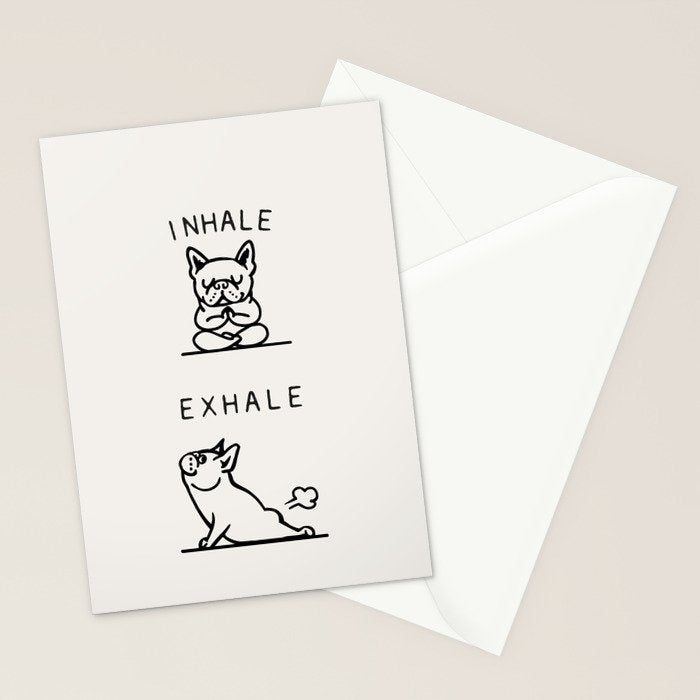 Inhale Exhale Frenchie Stationery Card Gallery Image 2