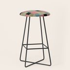 Geometric Trend in Pink Green and Black Stool Gallery Image 1