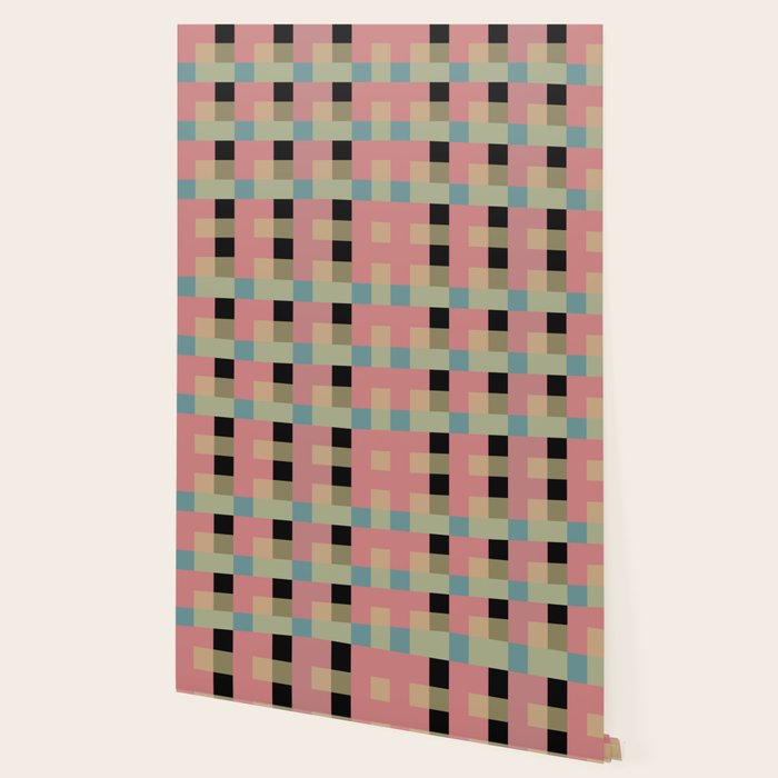 Geometric Trend in Pink Green and Black Wallpaper Gallery Image 2