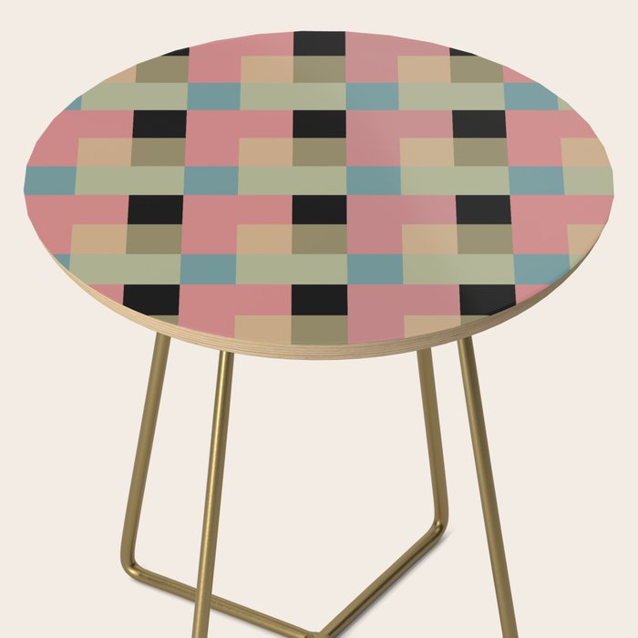 Geometric Trend in Pink Green and Black Side Table Gallery Image 2