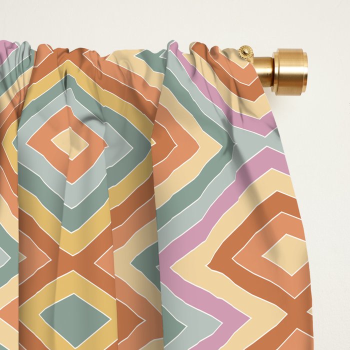 Boho Western Geometric Pattern VII Window Curtain Gallery Image 2