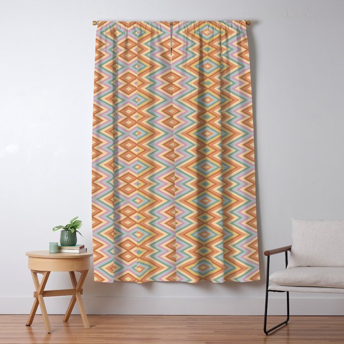 Boho Western Geometric Pattern VII Window Curtain Gallery Image 1