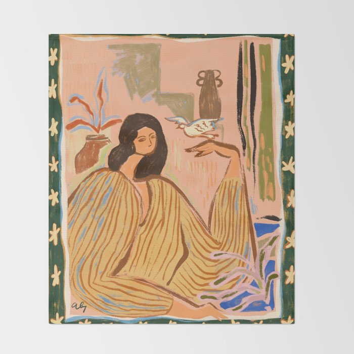 Hello Birdy Throw Blanket Gallery Image 2