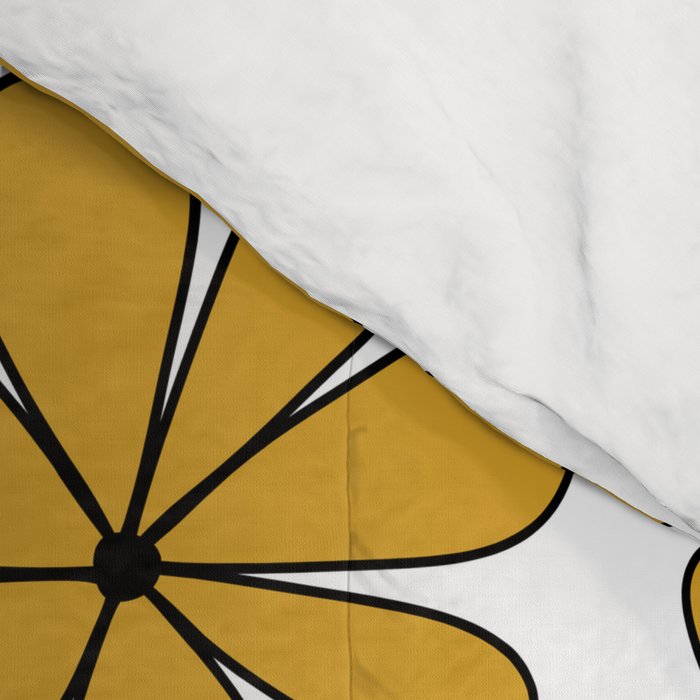 Retro Daisy Pattern II Yellow Comforter Gallery Image 4