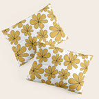 Retro Daisy Pattern II Yellow Pillow Sham Gallery Image 3