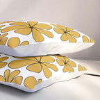 Retro Daisy Pattern II Yellow Pillow Sham Gallery Image 3
