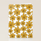 Retro Daisy Pattern II Yellow Stationery Card Gallery Image 2