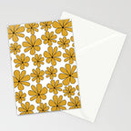 Retro Daisy Pattern II Yellow Stationery Card Gallery Image 2