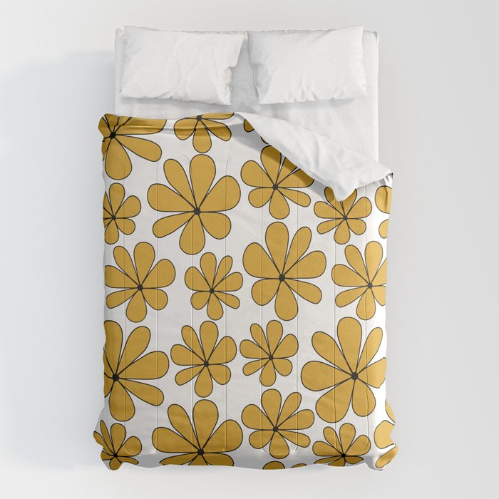 Retro Daisy Pattern II Yellow Comforter Gallery Image 6