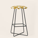 Retro Daisy Pattern II Yellow Stool Gallery Image 1