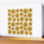 Retro Daisy Pattern II Yellow Wall Mural Gallery Image 2