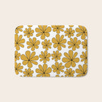 Retro Daisy Pattern II Yellow Bath Mat Gallery Image 1