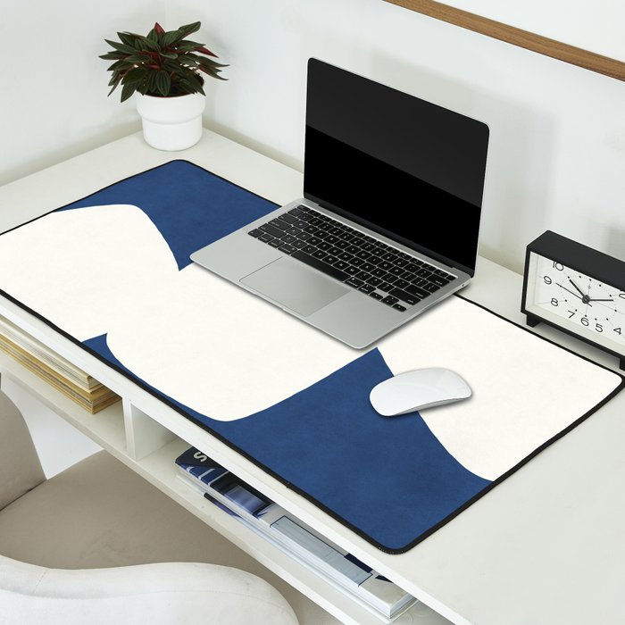 Minimal Shapes blue Desk Mat Gallery Image 2