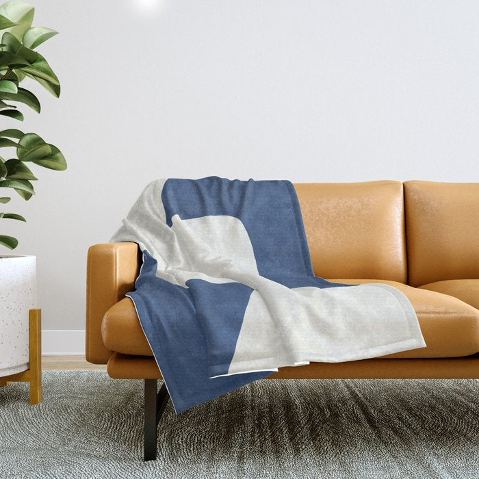 Minimal Shapes blue Throw Blanket Gallery Image 1
