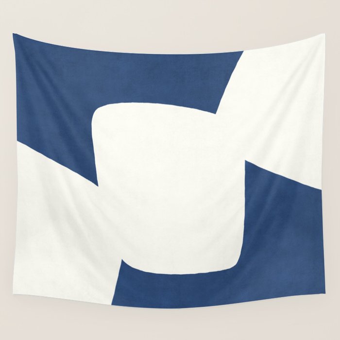 Minimal Shapes blue Wall Tapestry Gallery Image 4