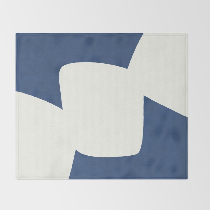 Minimal Shapes blue Throw Blanket Gallery Image 2