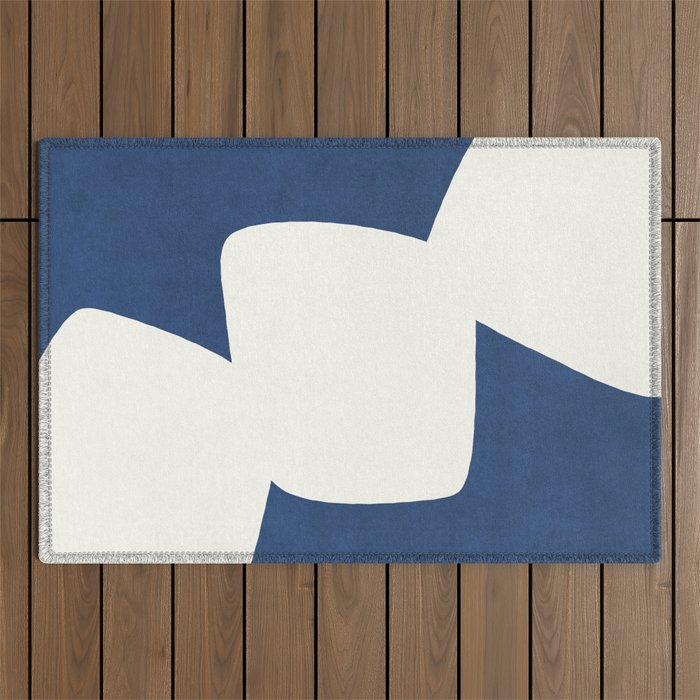 Minimal Shapes blue Outdoor Rug Gallery Image 1