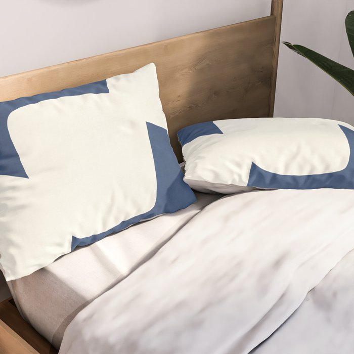 Minimal Shapes blue Pillow Sham Gallery Image 2