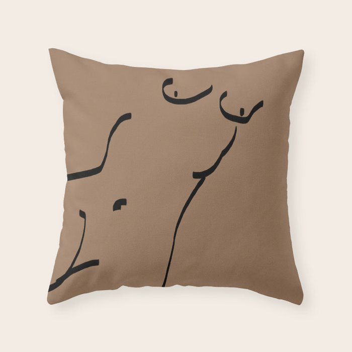 Nude Sketch Throw Pillow Gallery Image 6