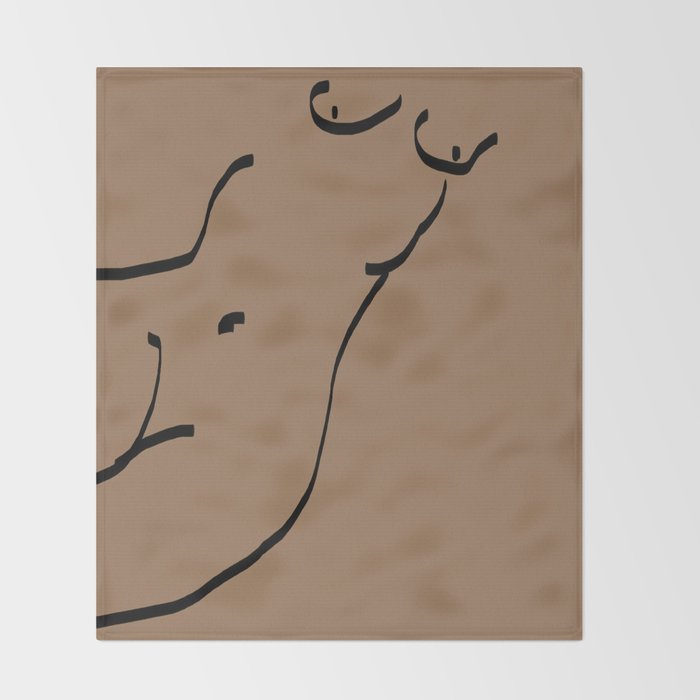 Nude Sketch Throw Blanket Gallery Image 2