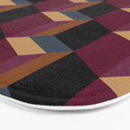 Cuboid Mid Century Abstract Shapes Pattern IV Bath Mat Gallery Image 3