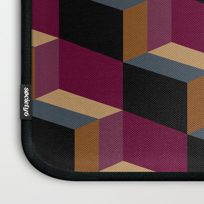 Cuboid Mid Century Abstract Shapes Pattern IV Laptop Sleeve Gallery Image 3