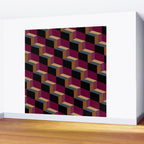 Cuboid Mid Century Abstract Shapes Pattern IV Wall Mural Gallery Image 2