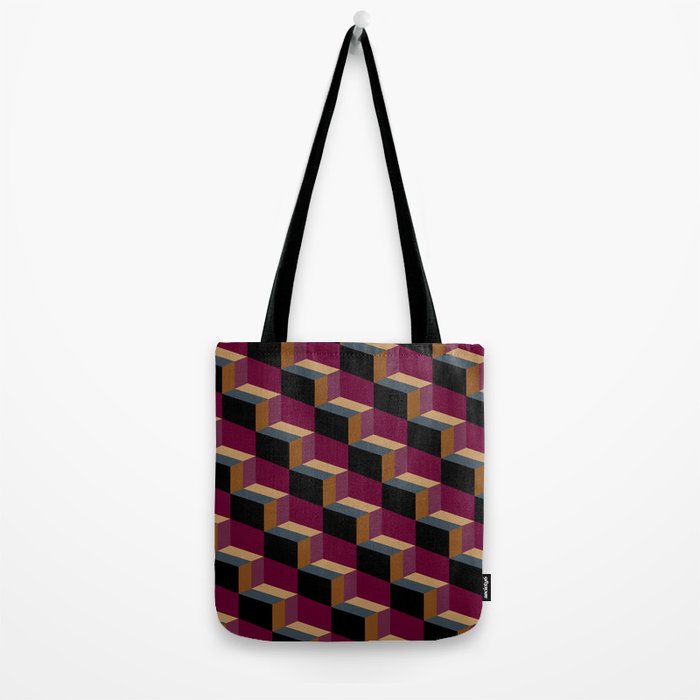 Cuboid Mid Century Abstract Shapes Pattern IV Tote Bag Gallery Image 2