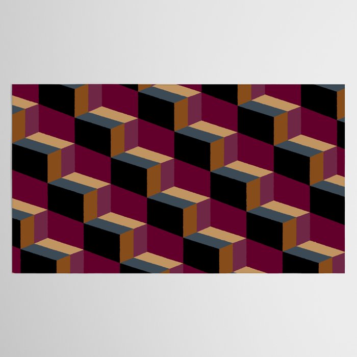 Cuboid Mid Century Abstract Shapes Pattern IV Tablecloth Gallery Image 2