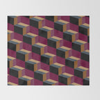 Cuboid Mid Century Abstract Shapes Pattern IV Throw Blanket Gallery Image 2