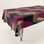 Cuboid Mid Century Abstract Shapes Pattern IV Tablecloth Gallery Image 1