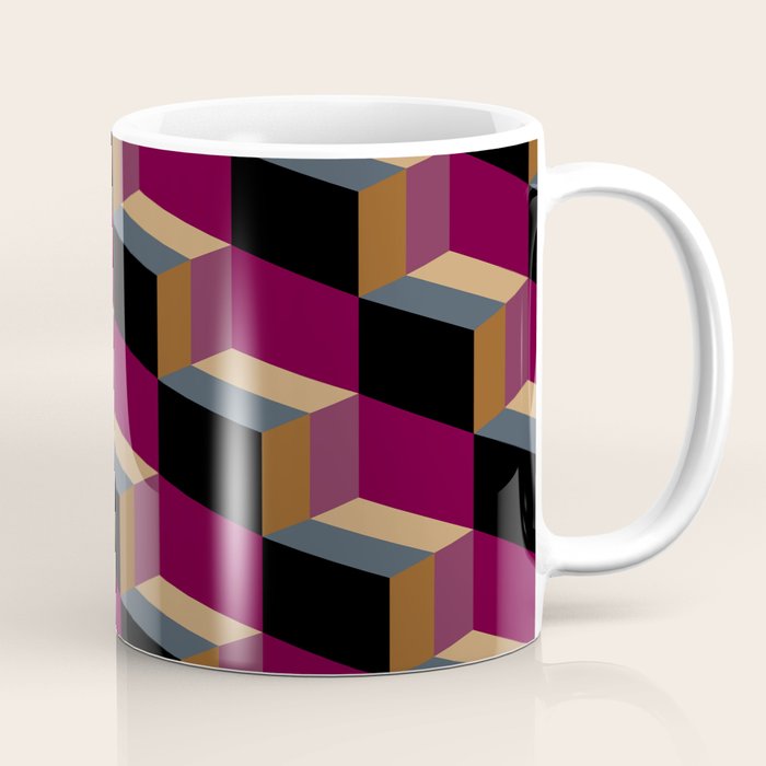Cuboid Mid Century Abstract Shapes Pattern IV Coffee Mug Gallery Image 1