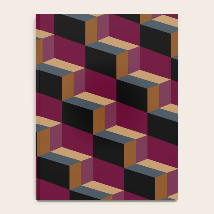 Cuboid Mid Century Abstract Shapes Pattern IV Notebook Gallery Image 4