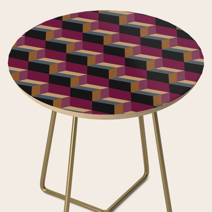 Cuboid Mid Century Abstract Shapes Pattern IV Side Table Gallery Image 2