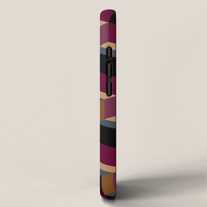 Cuboid Mid Century Abstract Shapes Pattern IV iPhone Case Gallery Image 2