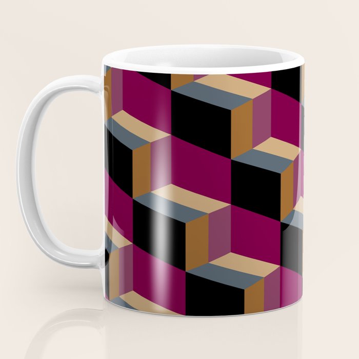 Cuboid Mid Century Abstract Shapes Pattern IV Coffee Mug Gallery Image 3