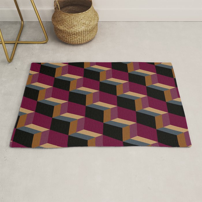 Cuboid Mid Century Abstract Shapes Pattern IV Rug Gallery Image 1