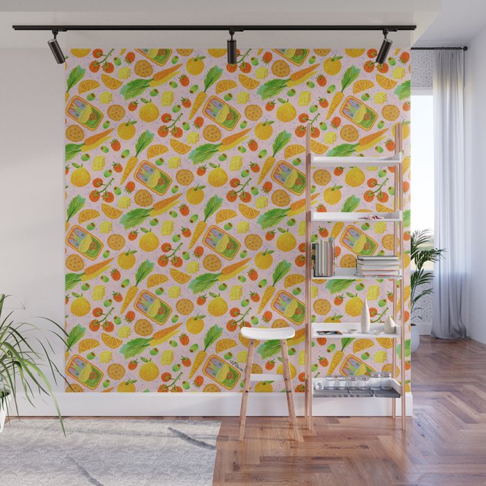 Kitchen Snacks & Apps in Berry Pink Wall Mural Gallery Image 1