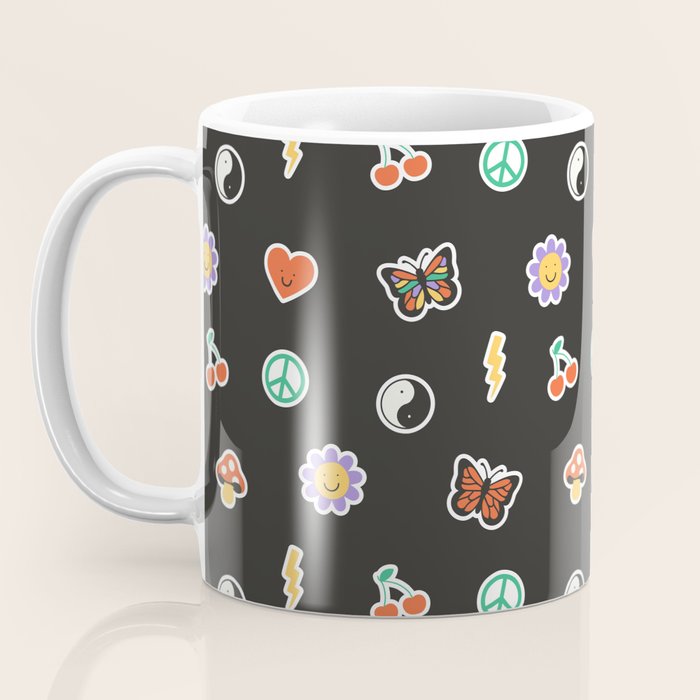Retro cartoon sticker doodle pattern Coffee Mug Gallery Image 3