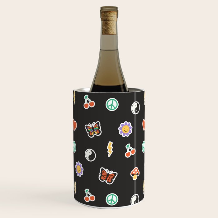 Retro cartoon sticker doodle pattern Wine Chiller Gallery Image 3