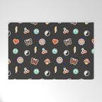 Retro cartoon sticker doodle pattern Welcome Mat Gallery Image 1
