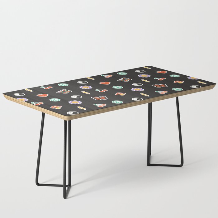 Retro cartoon sticker doodle pattern Coffee Table Gallery Image 1