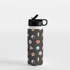 Retro cartoon sticker doodle pattern Water Bottle Gallery Image 1
