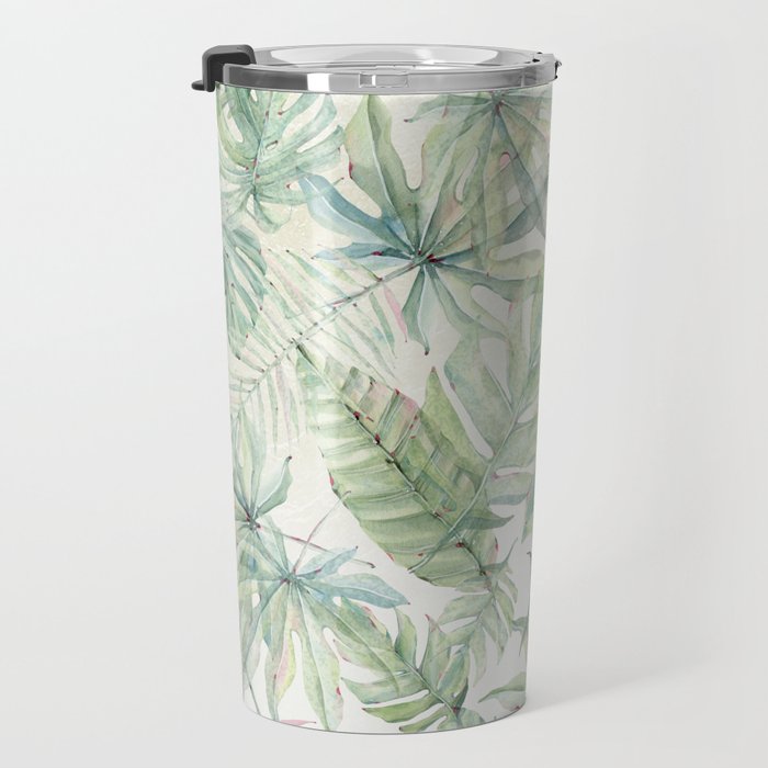Green Tropical Leaves Travel Mug Gallery Image 3
