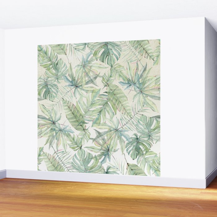 Green Tropical Leaves Wall Mural Gallery Image 2